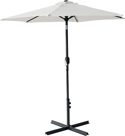 Amazon Com Jaxsunny 7 5ft H Modern Outdoor Patio Umbrella With Round Canopy Wind Vent Tilt Mechanism 360 Degrees Crank Beige Clothing