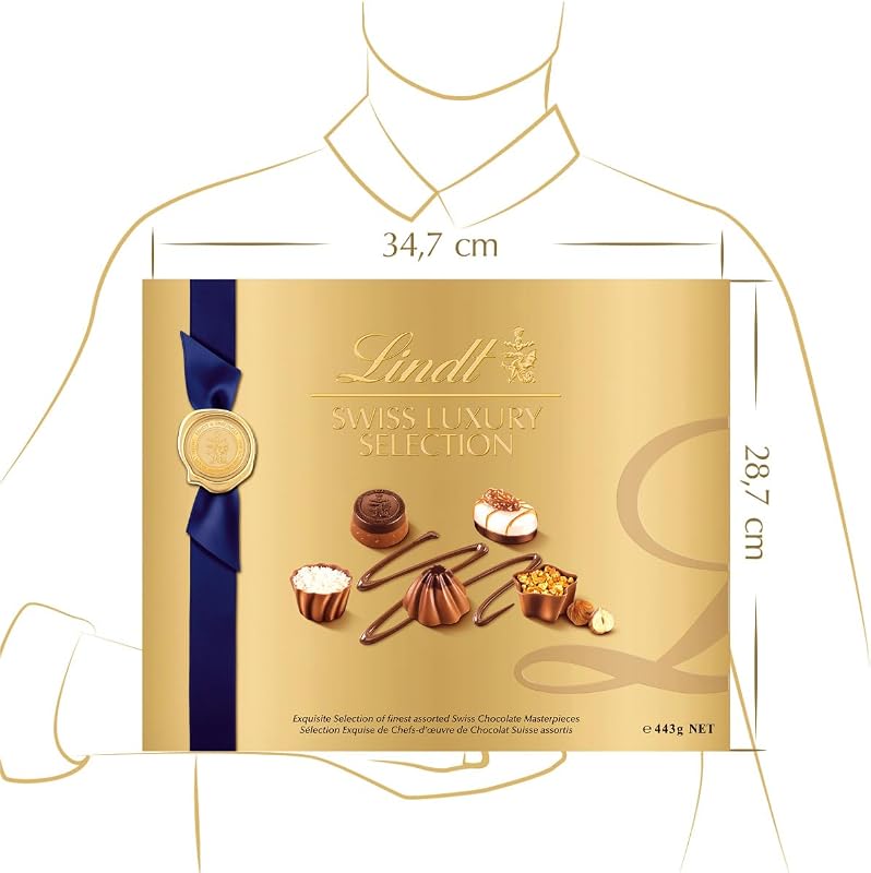 Bonbons de chocolate Swiss Luxury Selection, acabados à mão, caixa de chocolates para oferecer como presente, 230G