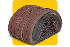 1/2x18 1/2 x 18 Inch Sanding Belt Pack 1/2-Inch x 18-Inch,60 Pcs(10 Each of 40 60 80 120 150 240 Grits) Aluminum Oxide for Sa