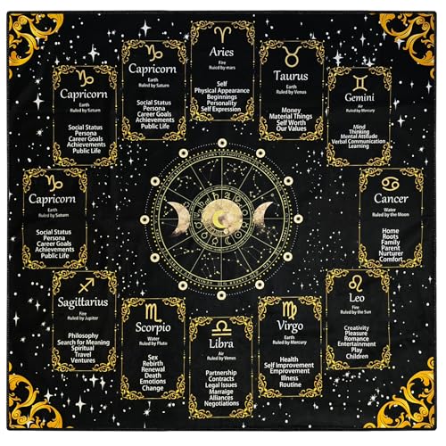 Knana Altar Cloth Velvet Tarot Card Cloth Constellation Tarot Mat Tarot Cloth for Reading