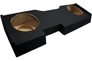 American Sound Connection ASC GM2X12-CREW14UP Compatible with Chevy Silverado Crew Cab Truck 2014-2018 Dual 12" Sub Box Subwoofer Enclosure