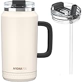 Hydraful 64 oz Tumbler with Handle and Straw - 100% Leak-Proof - Insulated Cup Reusable Stainless Steel Large Water Bottle Travel Mug for Gym, Hiking, and Camping - Gifts for Women Men Him Her