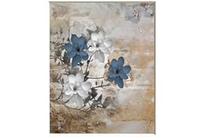 LITTLEPIECREATIONS Brown Beige Blue Home Decor Modern Rustic Flowers Photography Photo 8x10 with 11x14 mat Wall Art (8x10 with 11x14 mat)