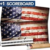 Cornhole Board Skin Wrap Decal - Vinyl Tournament Corn Hole Bean Bag Toss Sticker - Weather Resistant USA Flag Board Game - For Children Adults Colleges Festivals & Bars - 24.5x48.5 inches