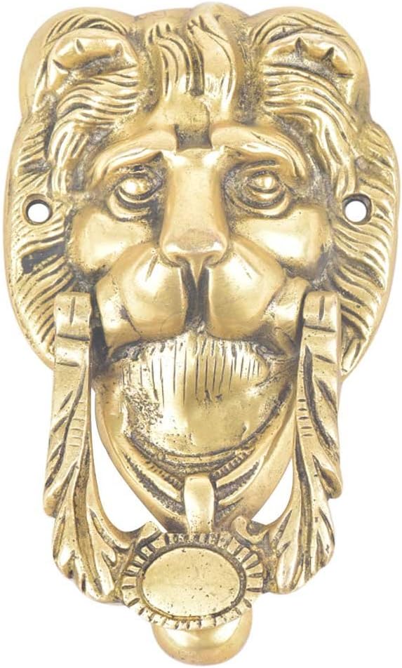 IndianShelf Handmade Brass Lion Face Door Knocker-1 Piece(MDK-175)