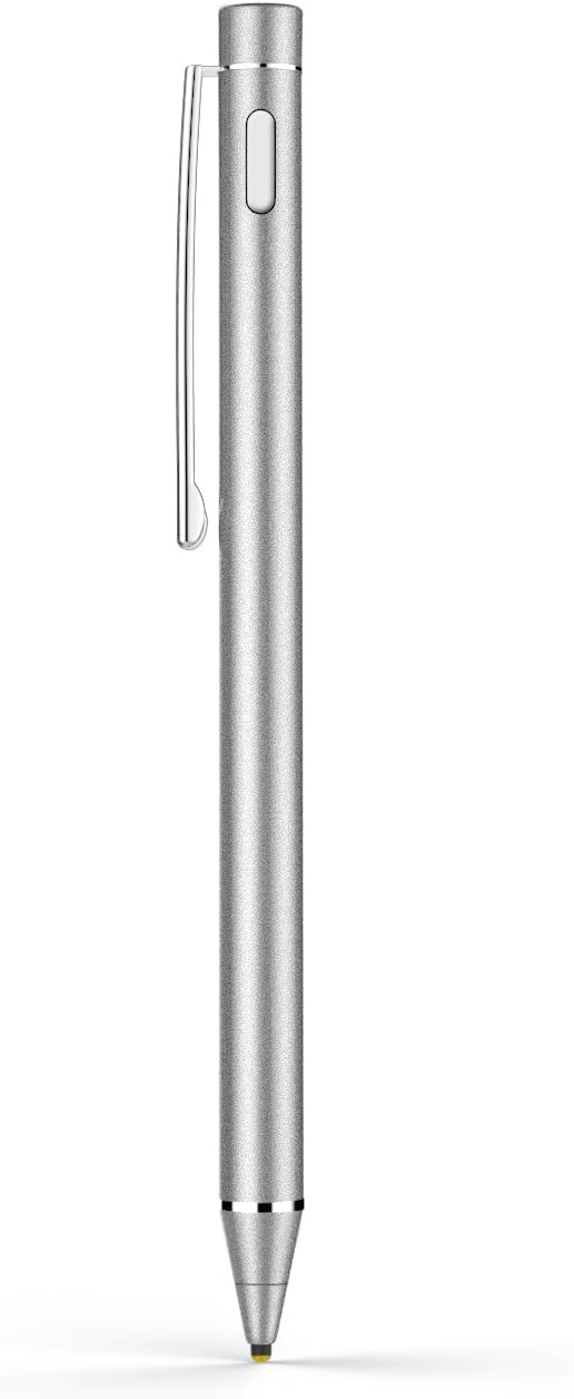 MoKo Universal Active Stylus Pen, 1.8mm High-Precision Capactive Digital Pen Compatible with iPad Pro/Mini,iPad,iPhone,Android/Microsoft Tablets and Other Touch Screen Devices - Silver