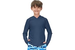 BesserBay Boys Sun Protection Hooded Long Sleeve Rashguard Shirt 1-14 Years