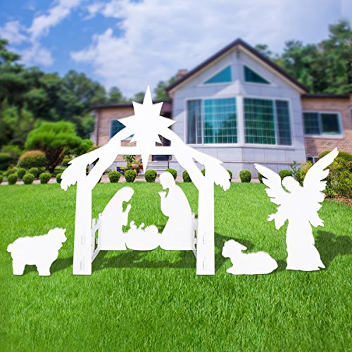 Buy UNOMOR Outdoor Nativity Scene Set Yard Nativity set with Holy Family and Angel Online at