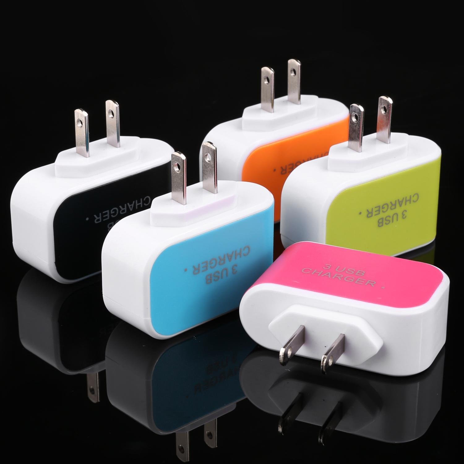 Weform 3 Port USB Wall Chargers AC Charger Adapter for Phone