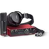 Focusrite Scarlett 2i2 Studio 4th Gen USB Audio Interface Bundle for the Songwriter with Condenser Microphone and Headphones