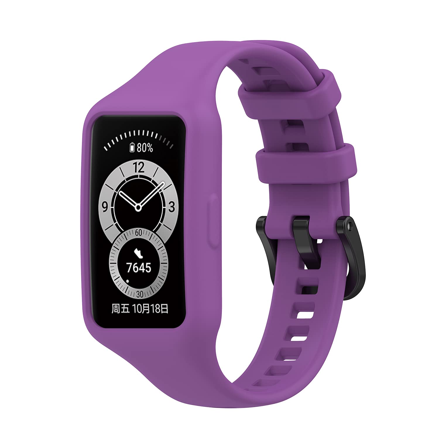 Tiggo Smart Watch Strap Compatible for Huawei Band7/Huawei Band6 Pro，Silicone Wristband Adjustable Replacement Sport Strap Wristband for Huawei Band7/Huawei Band6 Watch Accessories (deep purple)