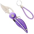 CHJIANAO Pocket Knife Womens with Chain,Small Pocket Knife,Cool Knives,Cool Gadgets,Edc Knife,Mini Pocket Knife,Cute Key Accessories(Purple)