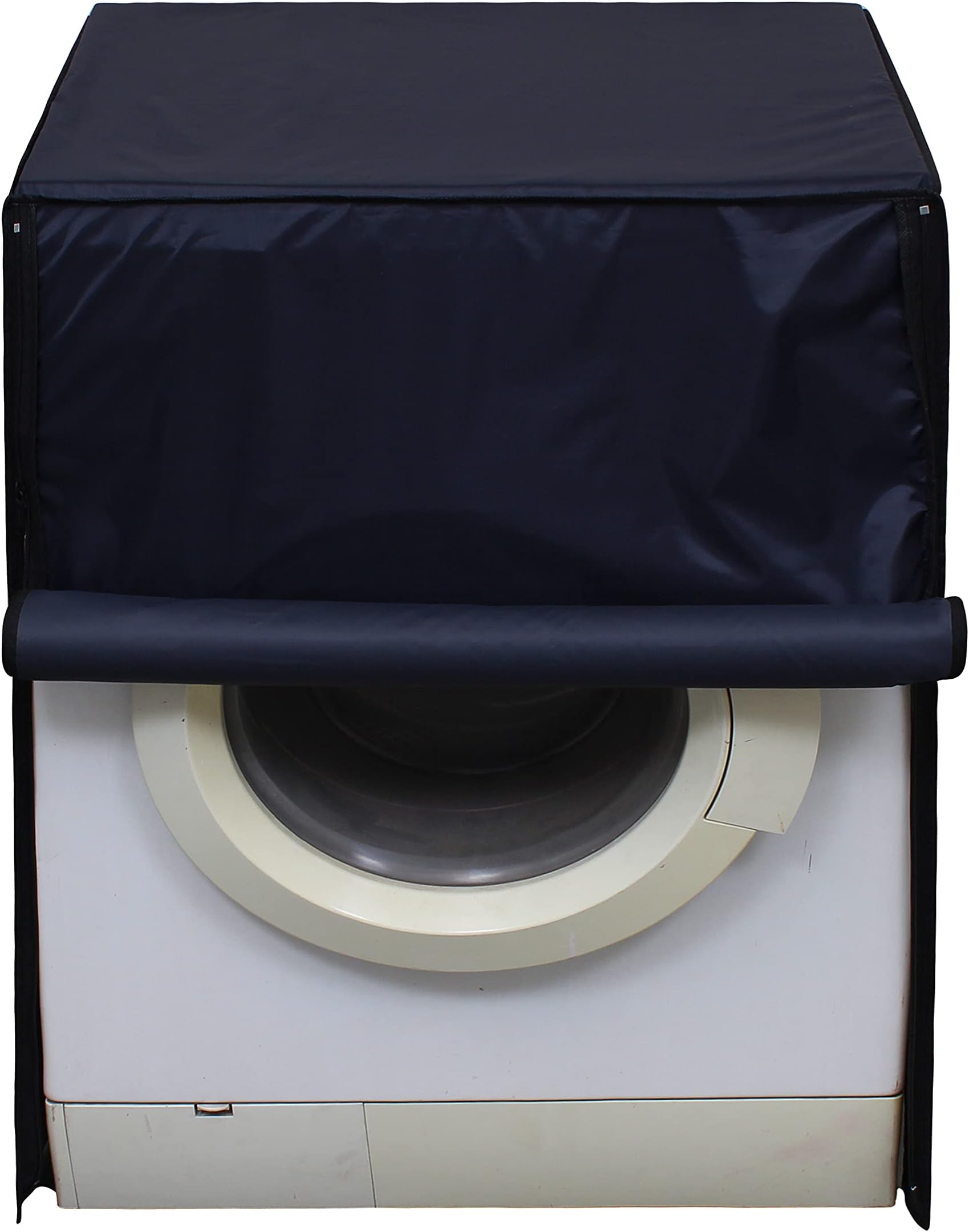 Lithara PVC Front Load Fully Automatic Washing Machine Cover For 7 Kg, 7.2 Kg, 7.5 Kg, 8 Kg | Size : 58.4 x 58.4 x 88.9 Cm | (Blue)