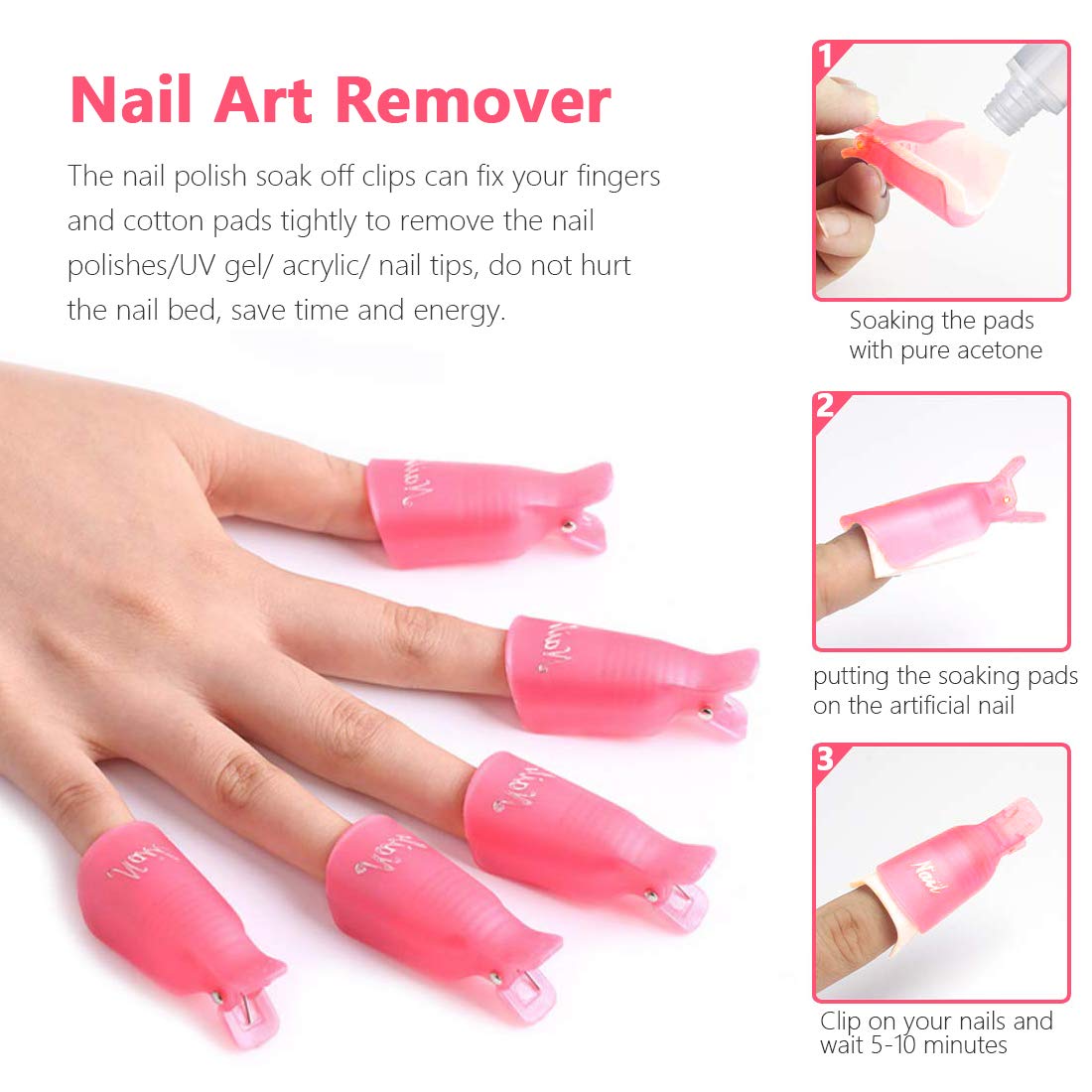 Nail Polish Remover Tool Kit - Triangle Cuticle Peeler Scraper, Cuticle Pusher, Cuticle Nipper, Cuticle Clippers, Nail Polish Remover Clips, Double Sided Nail Buffer Files, Buffer Block Grits: Beauty