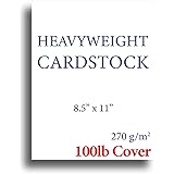 Extra Thick Cardstock - 100lb Cover (270gsm) - Blank White 8.5 x 11 - Heavyweight Printer Paper for Inkjet/Laser - 50 Sheets