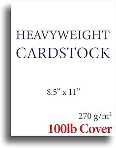 Extra Thick Cardstock - 100lb Cover (270gsm) - Blank White 8.5 x 11 - Heavyweight Printer Paper for Inkjet/Laser - 100 Sheets Pack