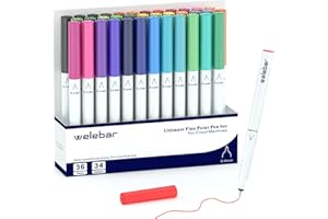 Welebar 0.4 Tip Pen Set for Cricut Maker 3/Maker/Explore 3/Air 2/Air, Ultimate Fine Point Pen Set of 36 Pack Fine Point Pens for Drawing, Writing, Accessories for Cricut Machines