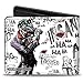 Buckle-Down Men's PU Bifold Wallet-Joker Brilliant-Twisted-Insane-MAD Psycho Pose/Cards White/Grays, Multicolor, 4.0