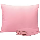 NTBAY Standard Pillowcase Set - 2 Pack Brushed Microfiber 20x26 Pillowcases - Soft, Wrinkle-Free, Fade-Resistant, Stain-Resistant, Pink Pillowcases with Envelope Closure - 20x26 Inches, Pink