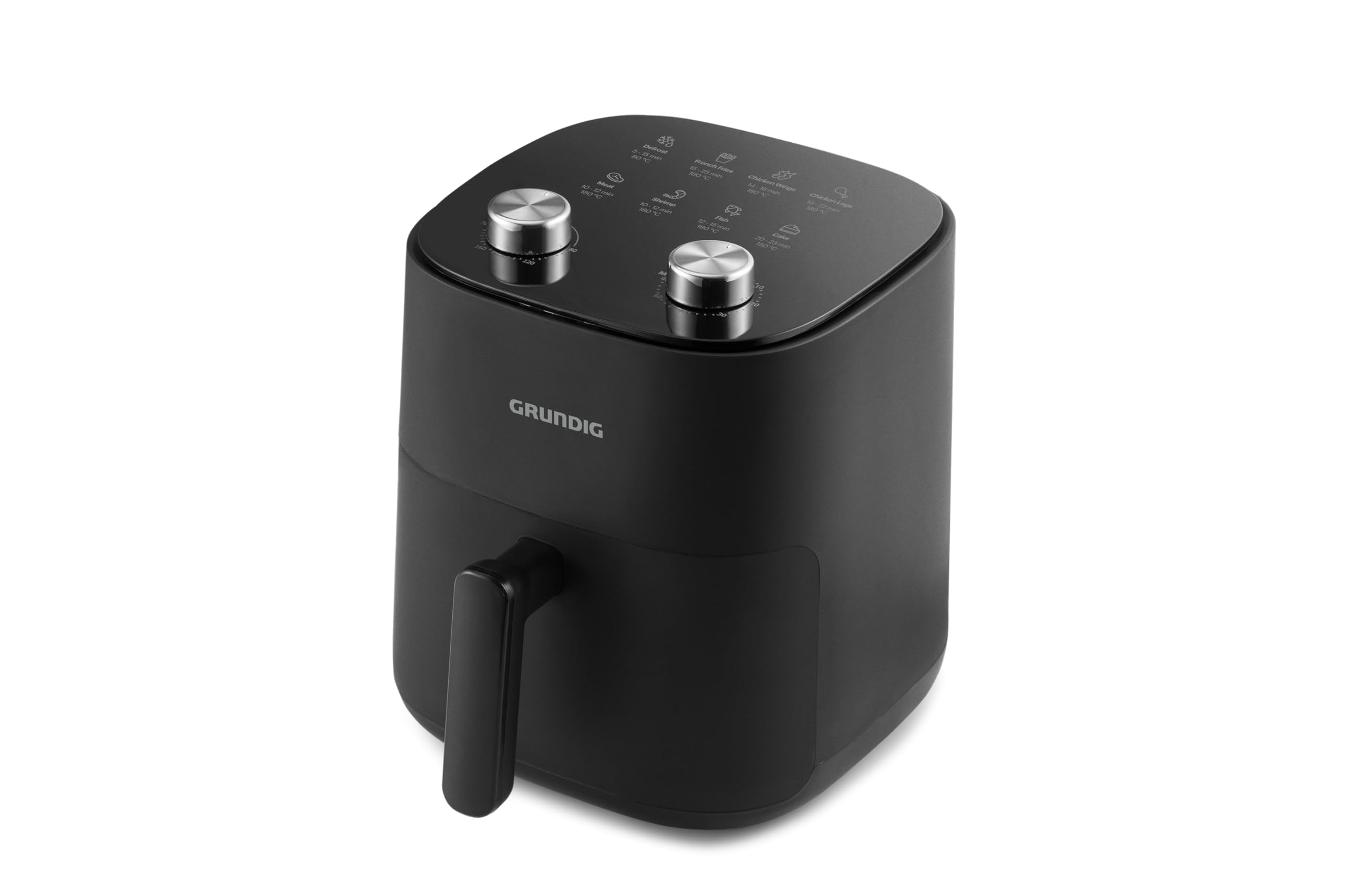 Grundig FRY 6321 L Heißluftfritteuse, 4,7 l Kapazität, 1.300 W, spülmaschinengeeigneter Korb, Temperatur- und Zeiteinstellung, Antihaftbeschichtung, Schwarz 2