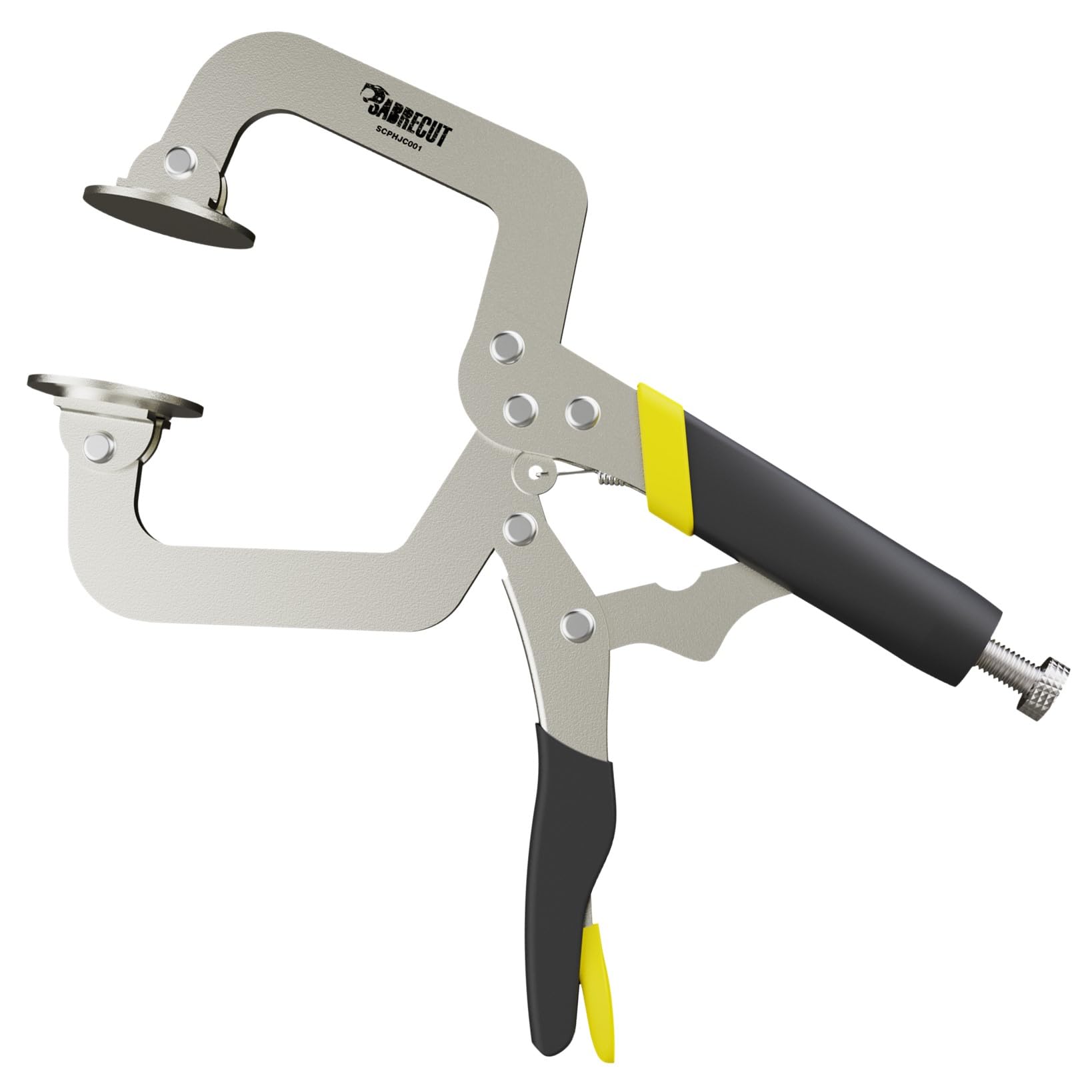 1 x SabreCut SCPHJC001 10" Quick Release Pocket Hole Jig Face Clamp - Ergonomic Design with Secure Grip and Heavy Duty Steel Construction Perfect for Woodworking Projects