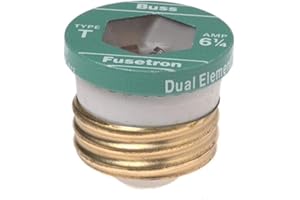 Cooper Bussmann BP/T-6-1/4 T Plug Fuse, 6-1/4 Amp