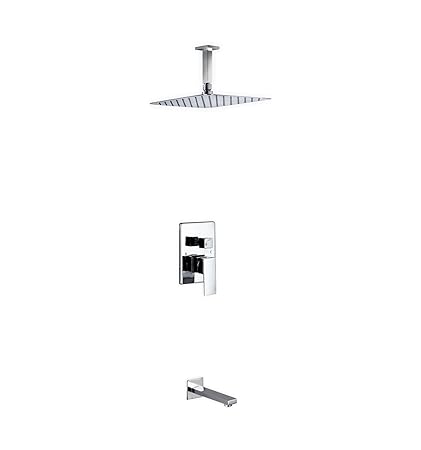Aqua Piazza Shower Set W 12 Ceiling Mount Square Rain Shower And