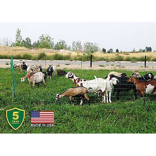 Powerfields P-89-G Electric 40" Poultry / Goat Fence-Netting, 40-Inches Tall x 165-Feet Long Netting, 15 Line Post, 19 Stakes, 2 Tie Down Cords, Repair Kit, Black/White Netting