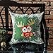 Phantoscope Decorative Christmas Throw Pillow Cover with Grid Background (Owl)