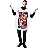 Newcotte Halloween Poker Card Costumes for Adults King Queen of Hearts Costume Apparel Accessories for Cosplay Dress up