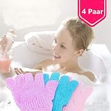 Milisten 4 Pairs Bath Exfoliating Gloves Shower Scrubbing Massage Mitts for Men view 7