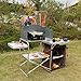 CampLand Outdoor Portable Cook Station Folding Cooking Table Aluminum Camping Kitchen with Storage Organizer, Windscreen, Hooks for BBQ, Partythumb 2