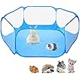Small Animals C&C Cage Tent, Breathable & Transparent Pet Playpen Pop Open Outdoor/Indoor Exercise Fence, Portable Yard Fence