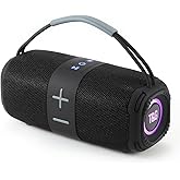 Hopjuery Portable Bluetooth Speaker with Lights, 16W Loud Stereo Sound, Small Wireless Speaker for Outdoor, TWS Paring for Home/Bathroom/Party/Outdoor/Beach, Gift Ideals