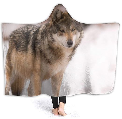 wolf hooded blanket