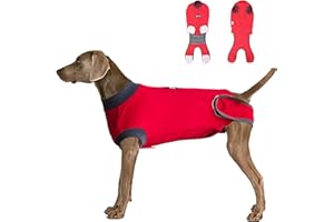 ETIAL Dog Recovery Suit Body Suit After Surgery Dog Onesie Cone Alternatives Spay Neuter Suit Surgical Recovery Suit for Female Male Dogs Red XL