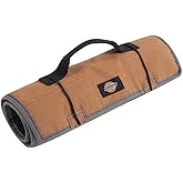 Dickies Small Wrench/Screwdriver Organizer Roll for Mechanics, 16 Tool Pockets, Durable Canvas Construction, 13.5 in. x 12.75 in. Unrolled, Grey/Tan