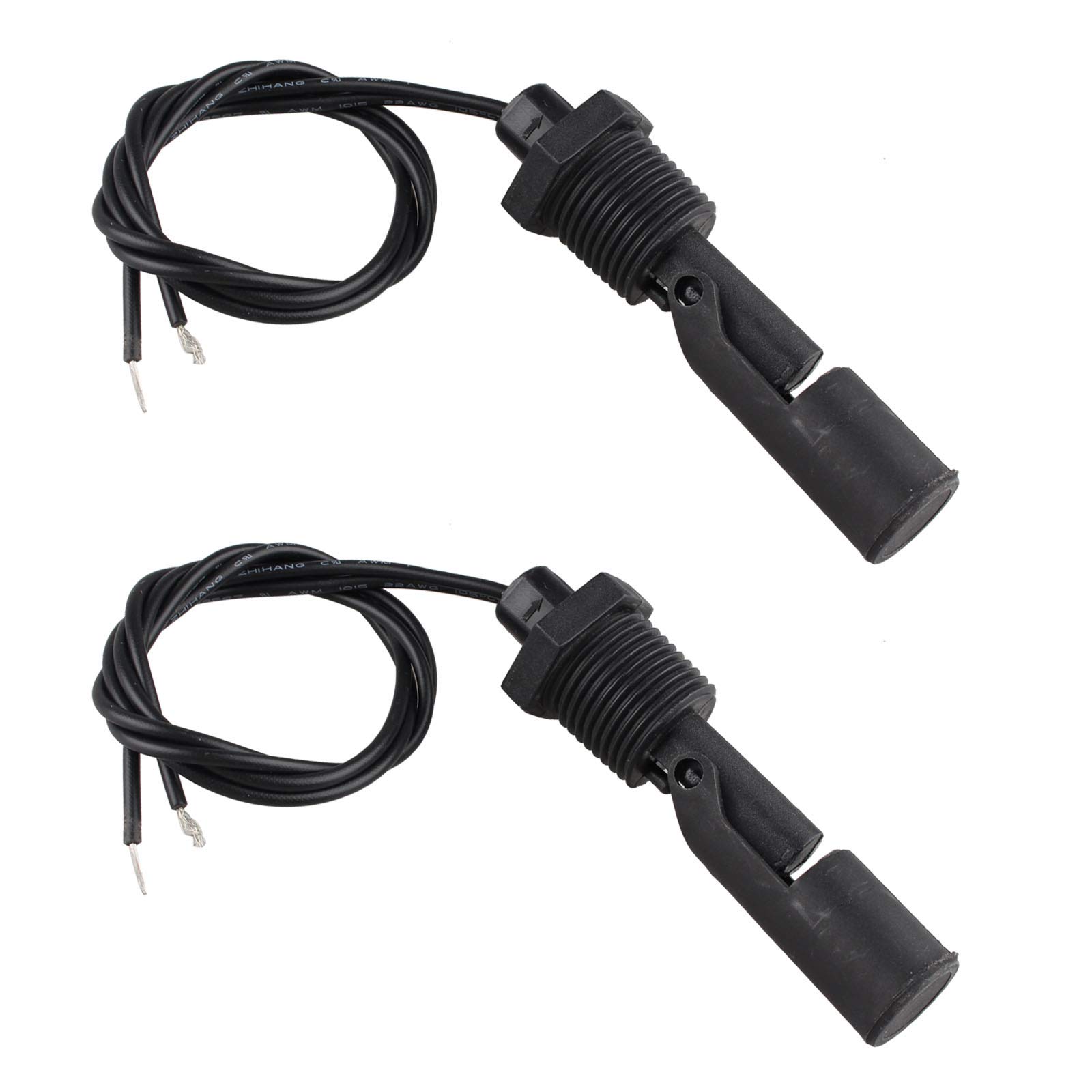 HALJIA 2PCS PP Side Mount Floating Switch Low Pressure Water Level Sensor Liquid Float Switches for Water Purifier (Black)