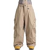 GSOU SNOW Men’s Snowboard Pants Waterproof Women Baggy Ski Pants Reflective Stripe Insulated Winter Snow Pants