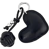 PLwelth Heart Bag Charm for Handbags Leather Braided Ball Keychain for Women Men Aesthetic Purse Charms for Backpacks Tote Bags Car Keys Cute Y2k Bag Charms Accessories Birthday Christmas Gifts