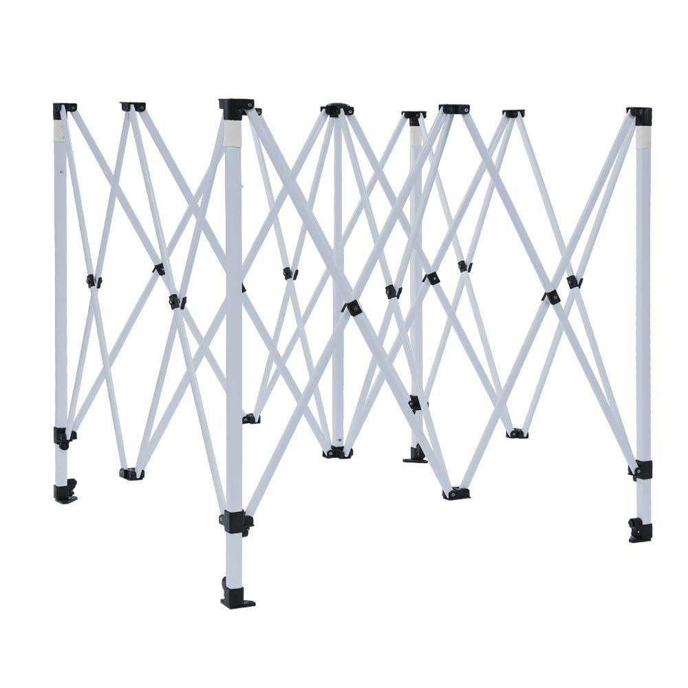 Photo 1 of Vispronet 10x10 Canopy Frame – Adjustable Steel Tent Structure with (3) Height Levels, Pinch-Free Buttons, & Square Legs, 7.2ft Max Clearance Height, Collapsible Awning Shelter, Tarp Not Included