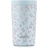 Ello Jones 11oz Insulated Stainless Steel Travel Mug with Leak-Proof Slider Lid, Single Serve Small Coffee Tumbler, Keeps Drinks Hot 3 Hours Cold 8 Hours, BPA-Free, Serene Blooms