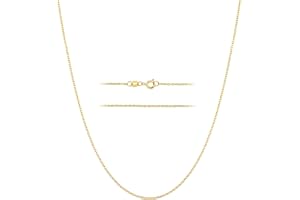 KISPER 24k Gold Cable Link Chain Necklace – Thin, Dainty, Gold Plated Stainless Steel Jewelry for Women & Men with Spring Ring Clasp