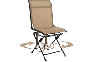 GYMAX Hunting Chair, 360 Degree Swivel Hunting Blind Chair with Carry Handle, 330 lbs Capacity, Comfortable, Waterproof, Port