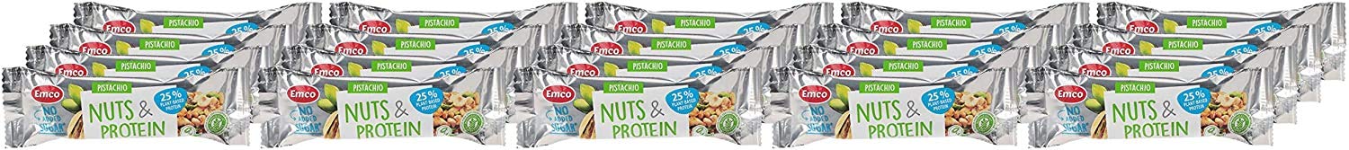Emco Pistachio Nuts And Protein Bar - No Added Sugar, 20 x 35 gm