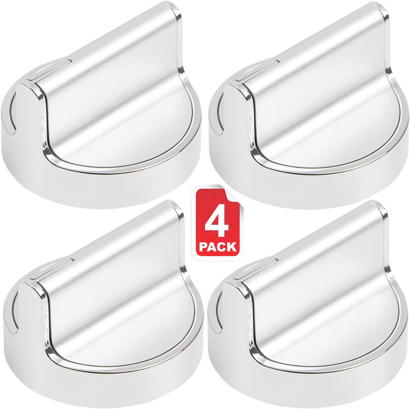 thumbnail image 2 of Walmine Stove Control Knob Replacement For Whirlpool - D-Shaped Rod 0.26" ID, Pack Of 4 (Model W10698166) 2 of 13