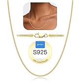 Jewlpire 1.5mm 2mm 2.5mm Snake Chain 18k Gold Plated 925 Sterling Silver Chain Necklace for Women, Smooth Sturdy Hypoallergenic, 16 18 20 22 24 Inch