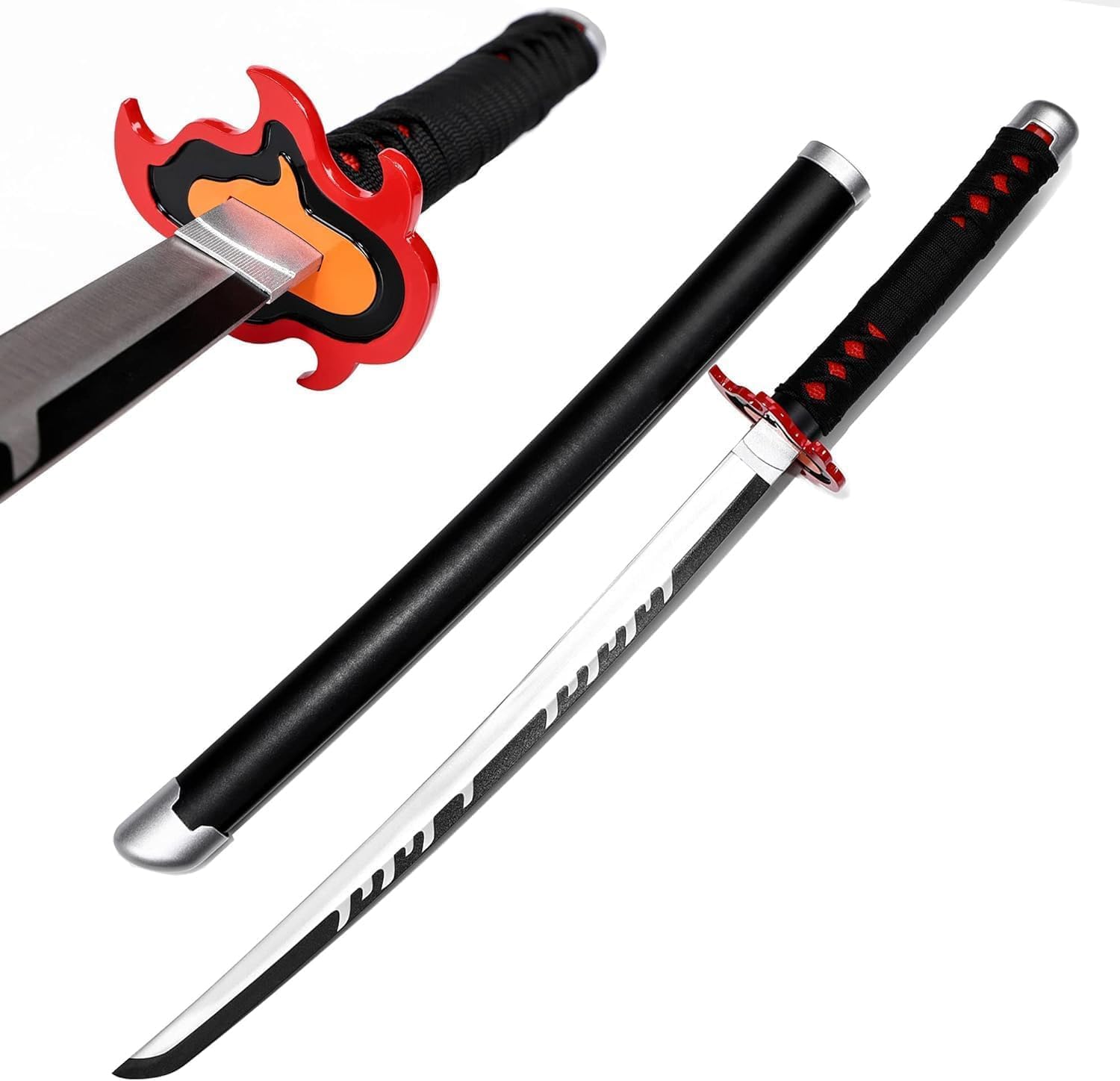 Loocaa Animes Sword Stocking Fillers - Bamboo Sword Kids Teenager Cosplay Sword Halloween Christmas Party Anime Tanjiro Cosplay - Size 76 cm For Child (Kamado Tanjirou Vulcan)