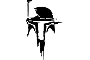 VOOL SW Boba Helmet Decal Vinyl Sticker Auto Car Truck Wall Laptop | Black | 3" x 6"
