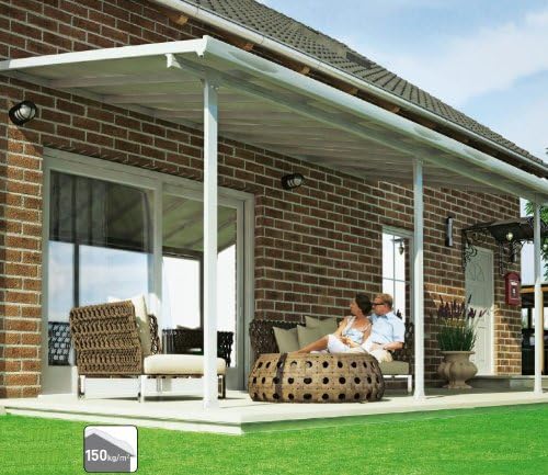 High-quality Palram Feria Aluminium Patio / Veranda Canopy, 420 x 300 cm (WxD), White